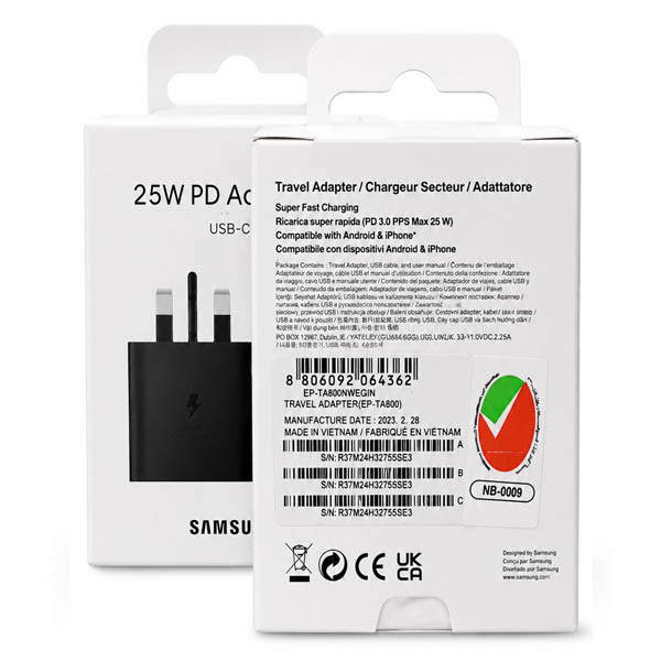 شارژر 25 وات سامسونگ اصل مدل EP-TA800