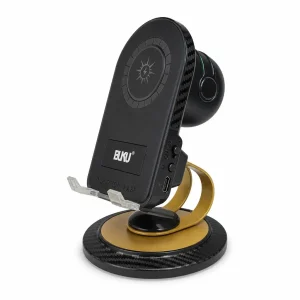 هولدر شارژر وایرلس بوکو BH126 اسپیکردار با نور RGB روی پس‌زمینه سفید