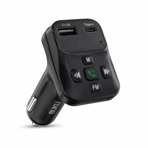 کارکیت فندکی بوکو CH029 بلوتوثی فلش‌خور با Type-C و USB نمای سه‌ربع روی پس‌زمینه سفید
