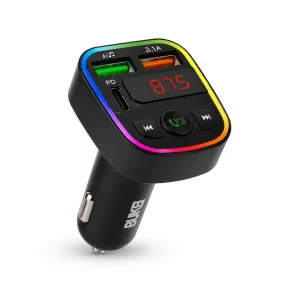 کارکیت فندکی بوکو CH036 بلوتوثی فلش‌خور با Type-C و دو USB نمای سه‌ربع روی پس‌زمینه سفید