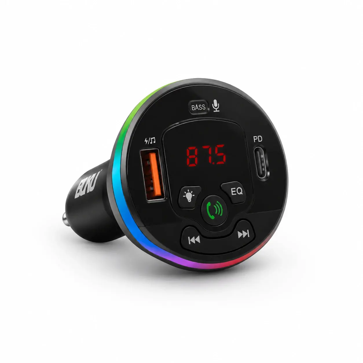 کارکیت فندکی بوکو CH038 بلوتوثی فلش‌خور با TF و USB روی پس‌زمینه سفید