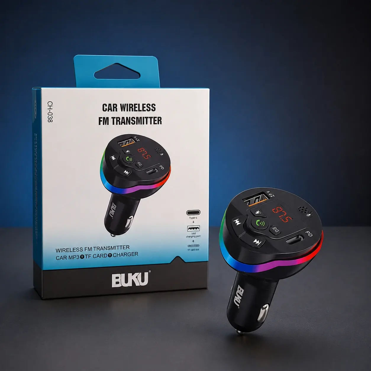 کارکیت فندکی بوکو CH038 بلوتوثی فلشخور با TF و USB به همراه کارتن محصول