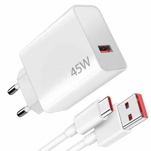 شارژر دیواری 45 وات شیائومی دو پین ایرانی همراه کابل Type-C 7 آمپر