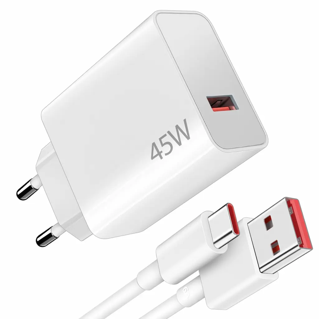 شارژر دیواری 45 وات شیائومی دو پین ایرانی همراه کابل Type-C 7 آمپر